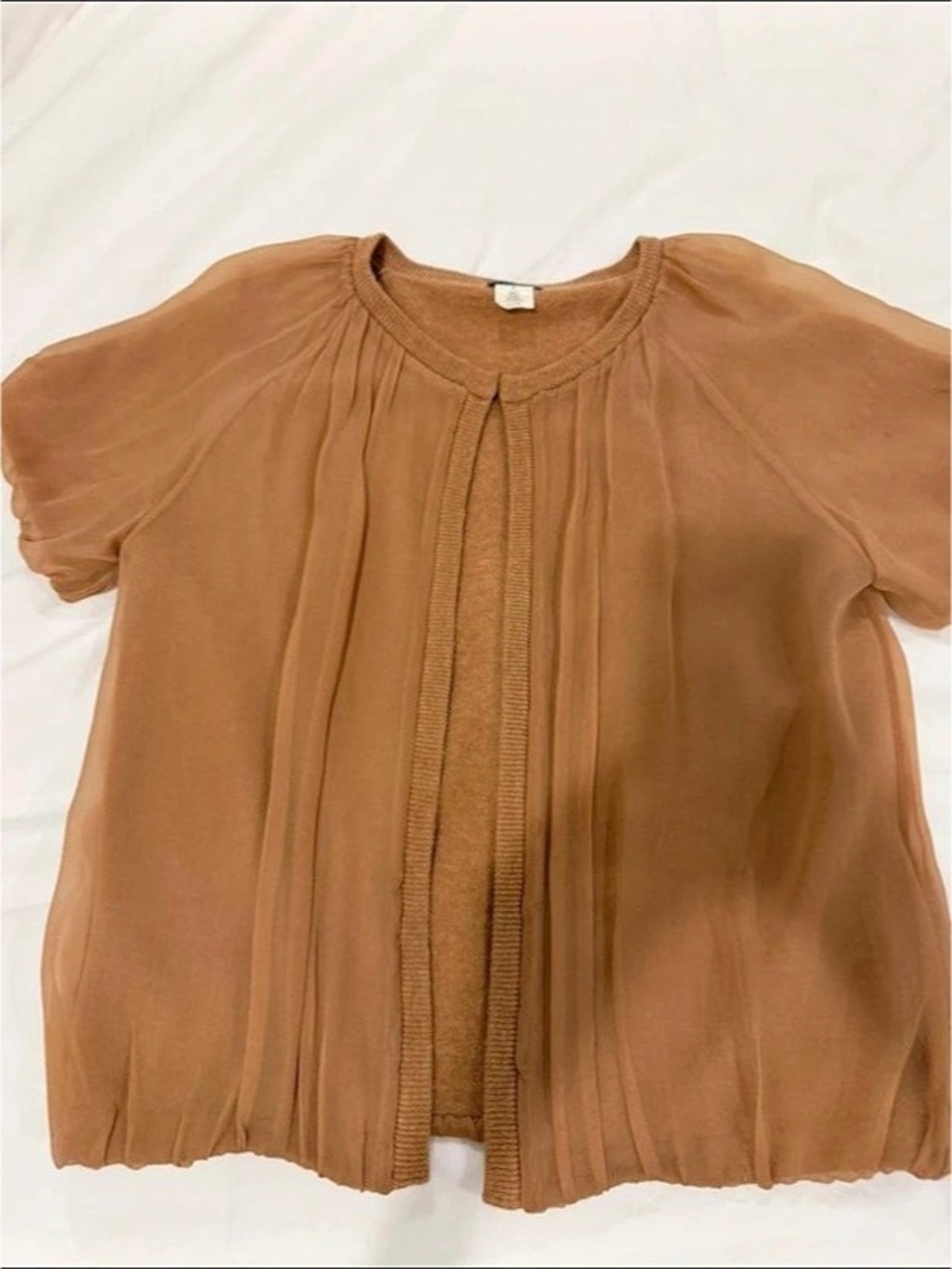 Vintage J.Crew Short Sleeve Blouse in Brown Size Medium
